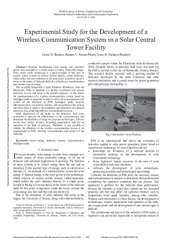 (PDF) Experimental Study For The Development Of A Wireless ...