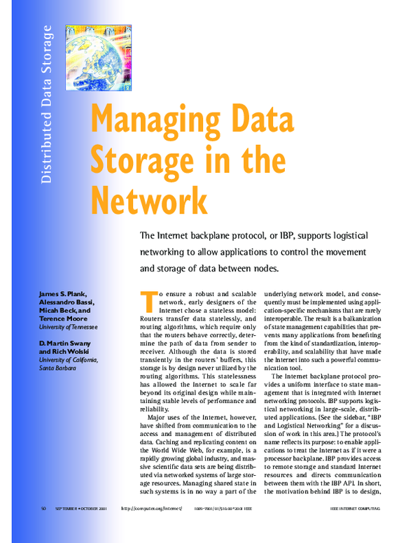 (PDF) Managing data storage in the network
