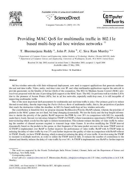 (PDF) Providing MAC QoS for multimedia traffic in 802.11e based multi ...