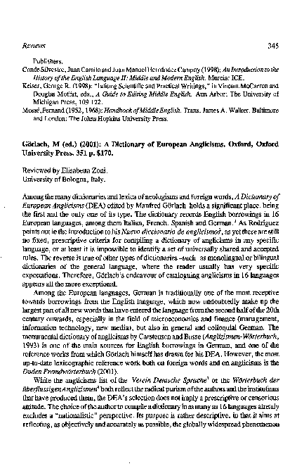 洋書 A Dictionary of European Anglicisms PDF) Görlach, M (ed.) (2001): A Dictionary of European