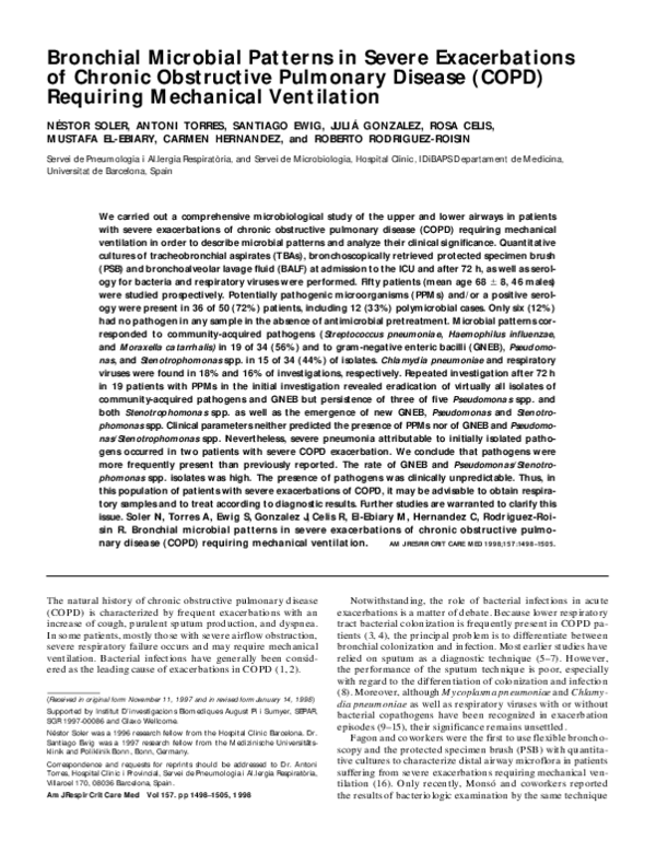 (PDF) Bronchial Microbial Patterns in Severe Exacerbations of Chronic ...
