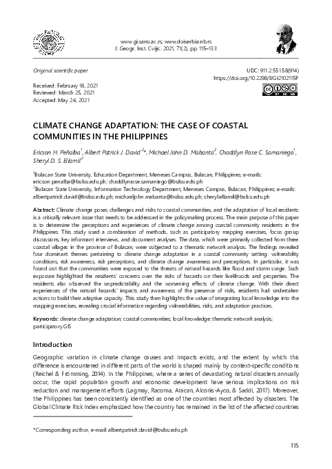 (PDF) Climate change adaptation: the case of coastal communities in the ...