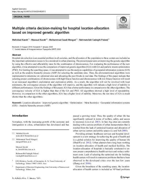 (PDF) Multiple criteria decision-making for hospital location ...