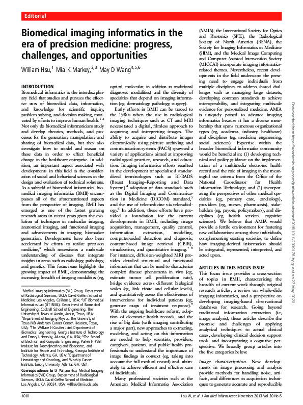 (PDF) Biomedical imaging informatics in the era of precision medicine ...