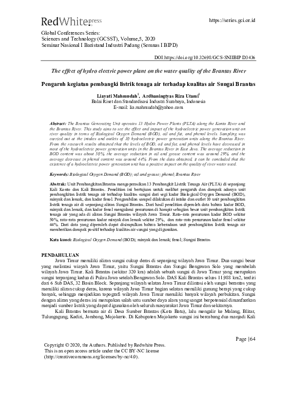 (PDF) The effect of hydro electric power plant on the water quality of ...