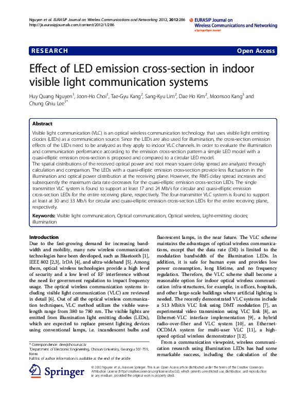 (PDF) Effect of LED emission cross-section in indoor visible light ...