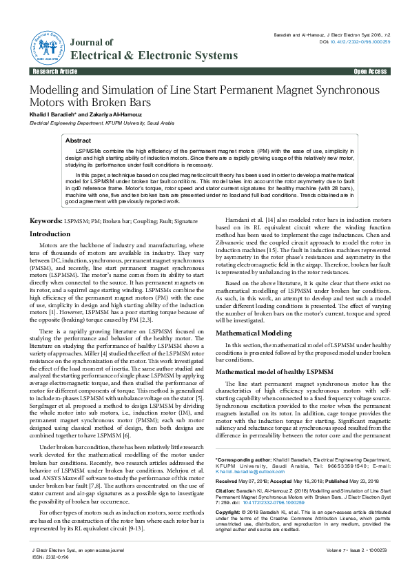 (PDF) Modelling and Simulation of Line Start Permanent Magnet ...
