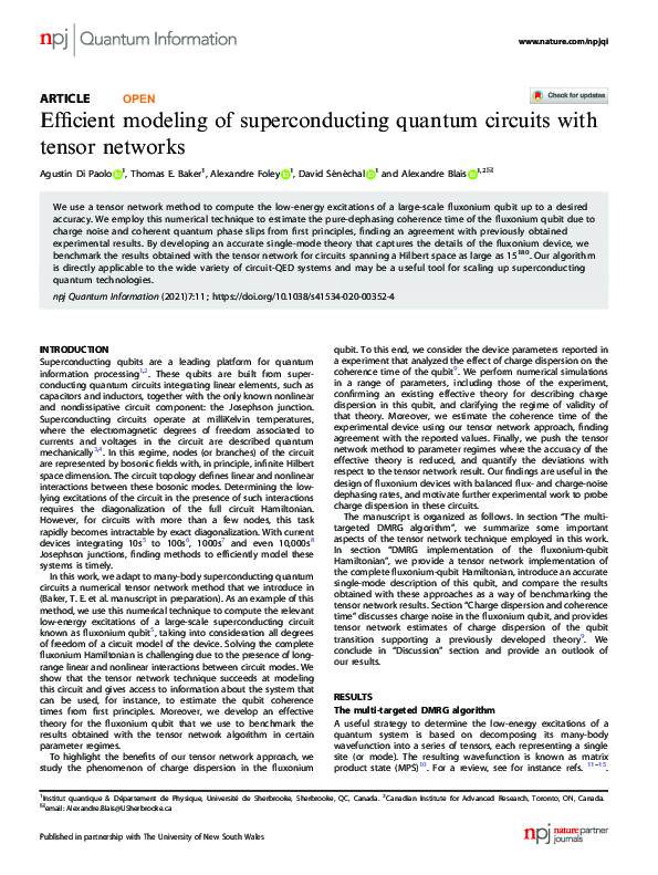 (PDF) Efficient modeling of superconducting quantum circuits with ...