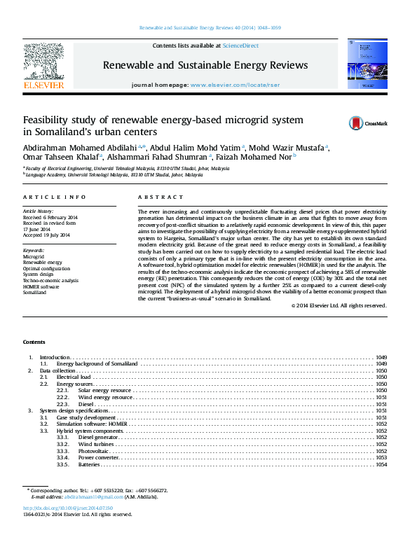 (PDF) Feasibility study of renewable energy-based microgrid system in ...