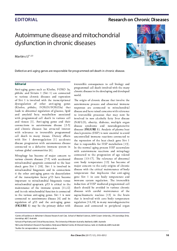 (PDF) Autoimmune disease and mitochondrial dysfunction in chronic diseases