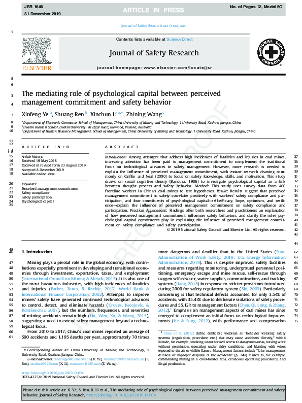 (PDF) The mediating role of psychological capital between perceived ...