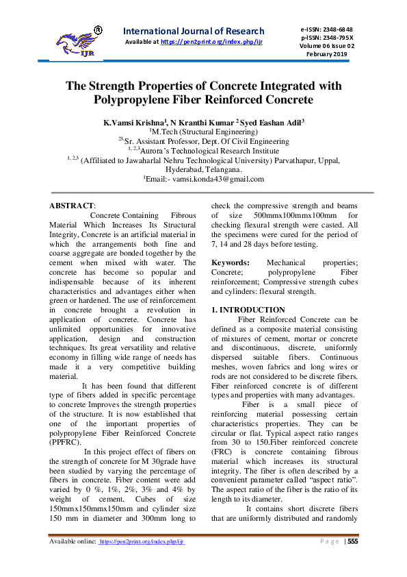 (PDF) The Strength Properties of Concrete Integrated with Polypropylene ...