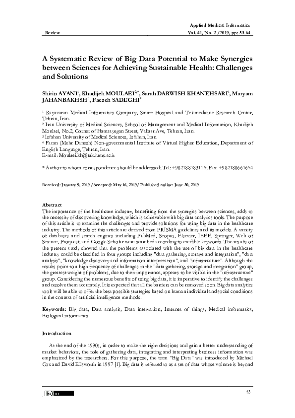 (PDF) A Systematic Review of Big Data Potential to Make Synergies ...
