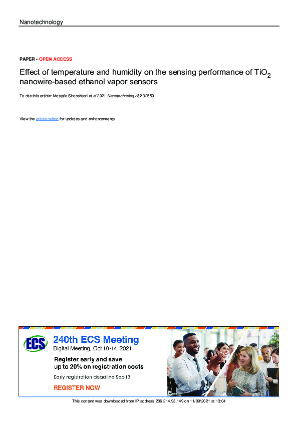 (PDF) Effect of temperature and humidity on the sensing performance of ...