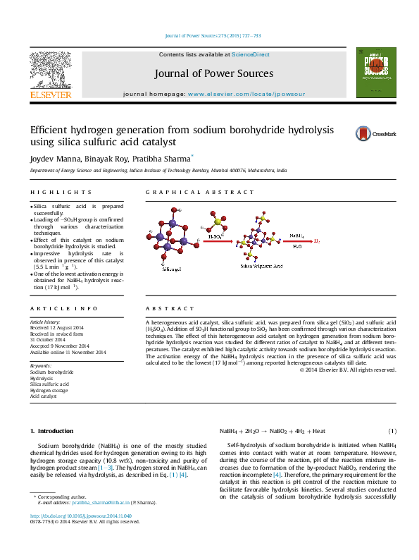 (PDF) Efficient hydrogen generation from sodium borohydride hydrolysis ...