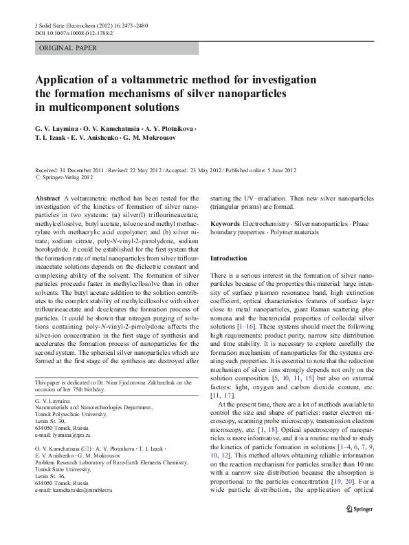 (PDF) Application of a voltammetric method for investigation the ...