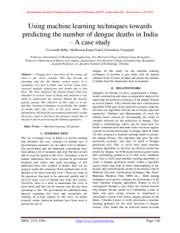 (PDF) Using machine learning techniques towards predicting the number ...