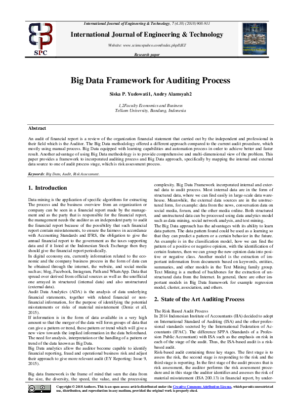 (PDF) Big Data Framework for Auditing Process