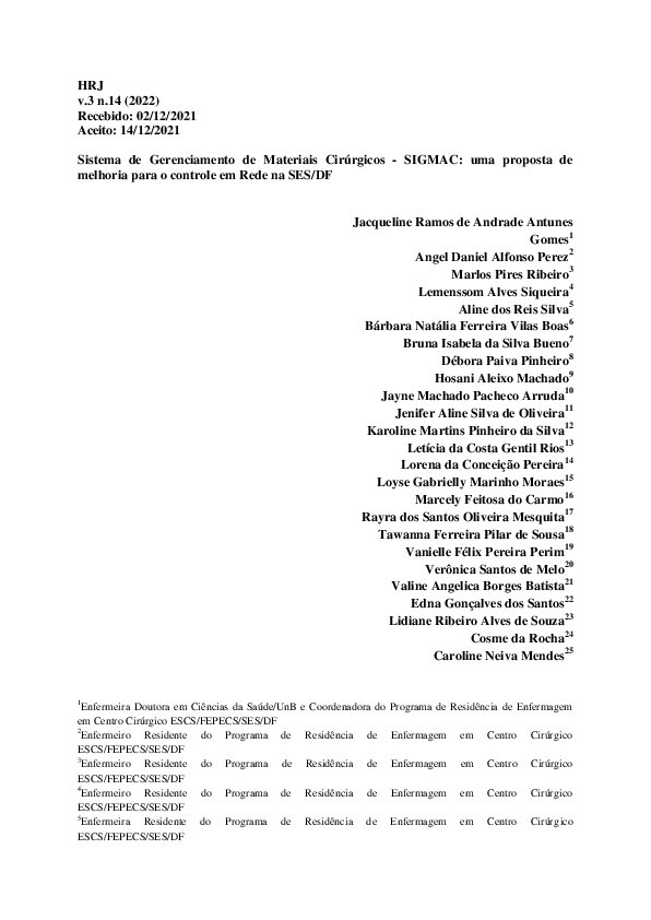 (PDF) Sistema de Gerenciamento de Materiais Cirúrgicos - SIGMAC: uma ...