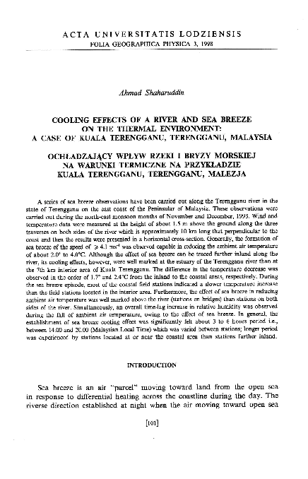 (PDF) Cooling effects of a river and sea breeze on the thermal ...