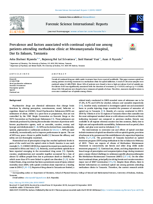 (PDF) Forensic Science International: Reports