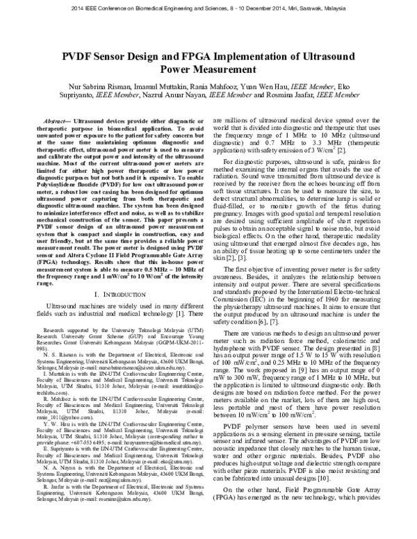 (PDF) PVDF sensor design and FPGA implementation of ultrasound power ...