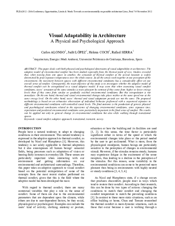 (PDF) Visual adaptability in architecture : a physical and ...
