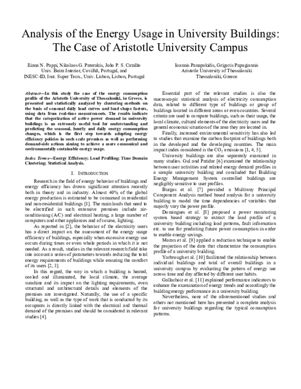 (PDF) Analysis of the energy usage in university buildings: The case of ...