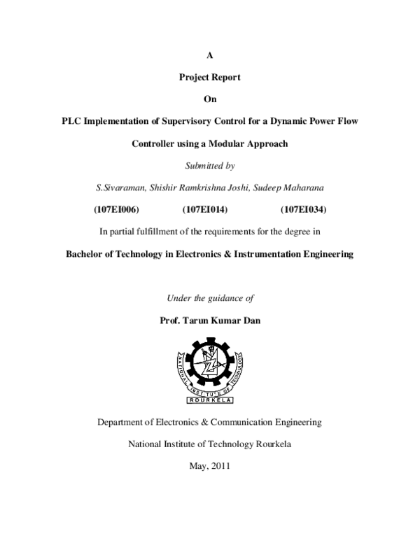 (PDF) PLC Implementation of Supervisory Control for a Dynamic Power ...