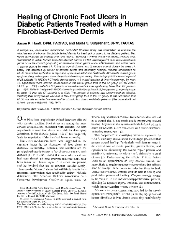 (PDF) Healing of Chronic Foot Ulcers in Diabetic Patients Treated with ...