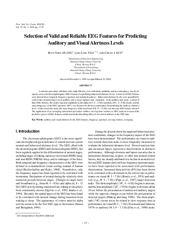 (PDF) Selection of valid and reliable EEG features for predicting ...