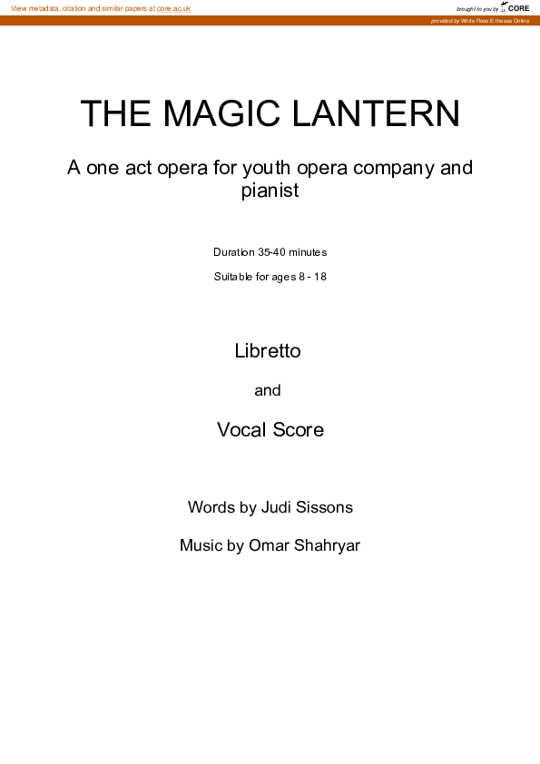 (PDF) The composition of opera for young people