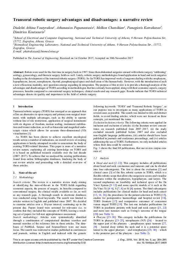 (PDF) Transoral robotic surgery advantages and disadvantages a