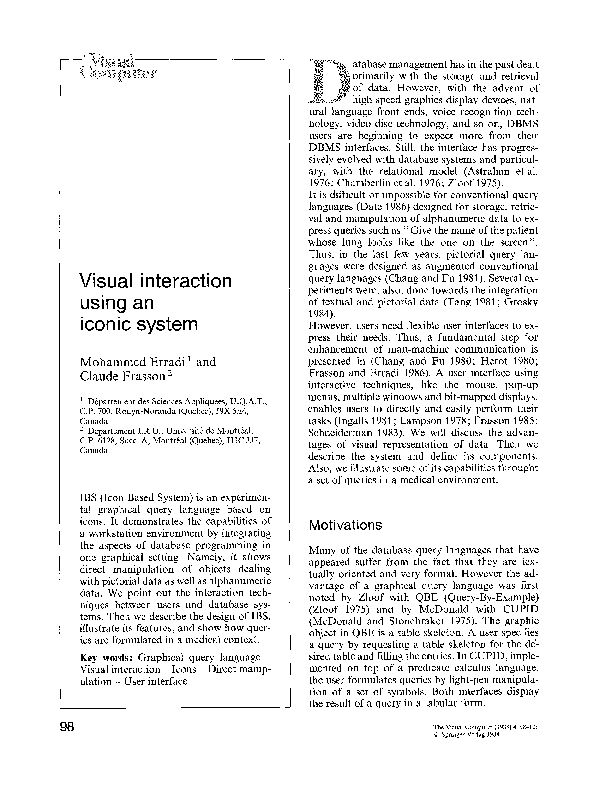 (PDF) Visual interaction using an iconic system