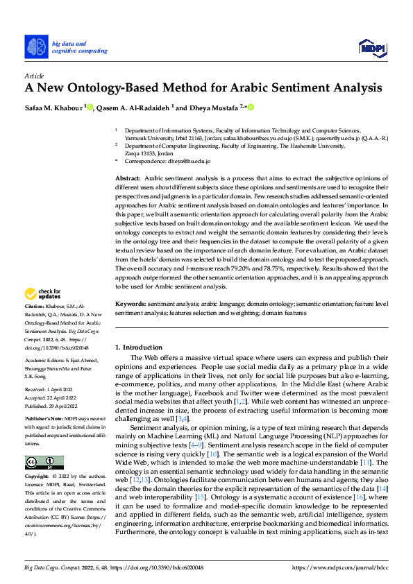 (PDF) A New Ontology-Based Method for Arabic Sentiment Analysis