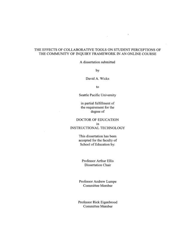 (PDF) The effects of collaborative tools on student perceptions of the ...