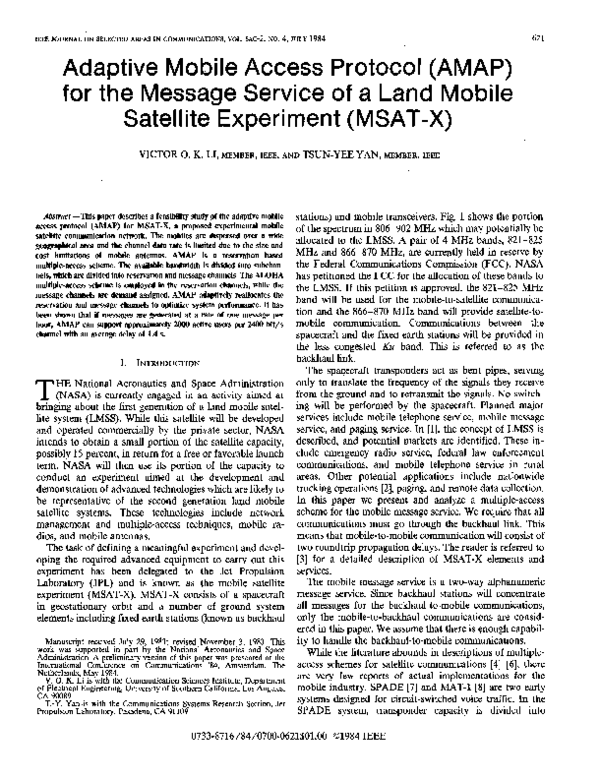 (PDF) Adaptive Mobile Access Protocol (AMAP) for the Message Service of ...