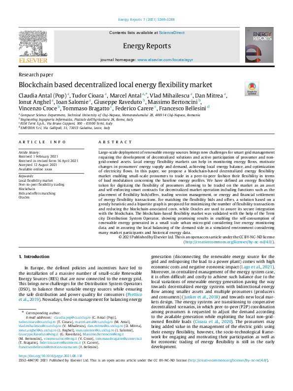 (PDF) Blockchain based decentralized local energy flexibility market