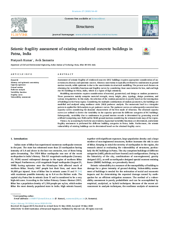 (PDF) Seismic fragility assessment of existing reinforced concrete ...