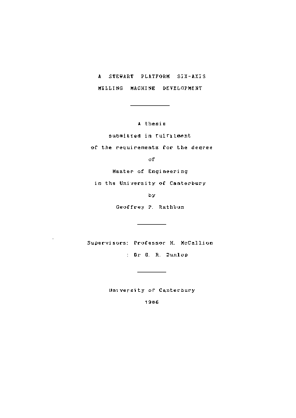 (PDF) A Stewart Platform six-axis milling machine development ...