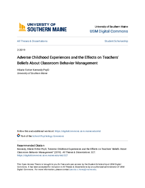 (PDF) Adverse Childhood Experiences and the Effects on Teachers ...