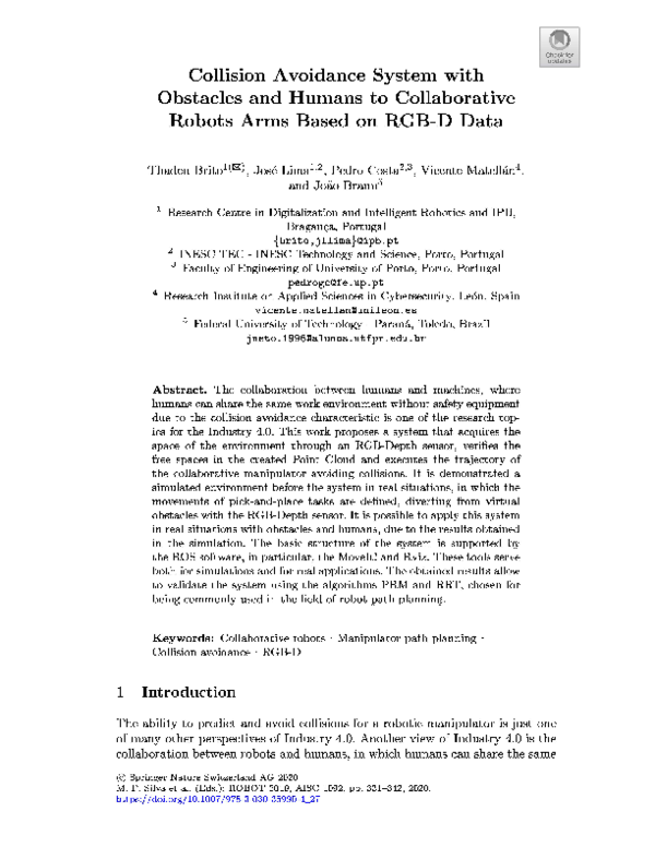(PDF) Collision Avoidance System with Obstacles and Humans to ...