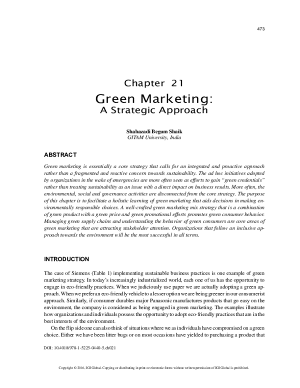 Green Marketing