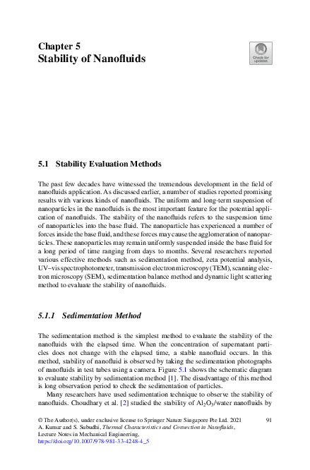 (PDF) Stability of Nanofluids