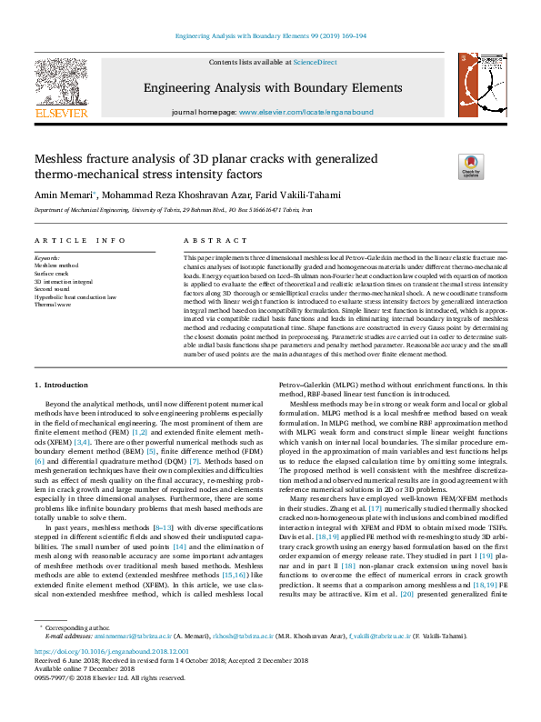 (PDF) Meshless fracture analysis of 3D planar cracks with generalized ...