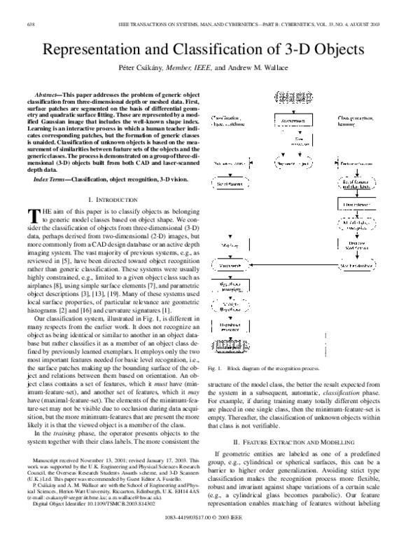 (PDF) Representation and classification of 3-D objects