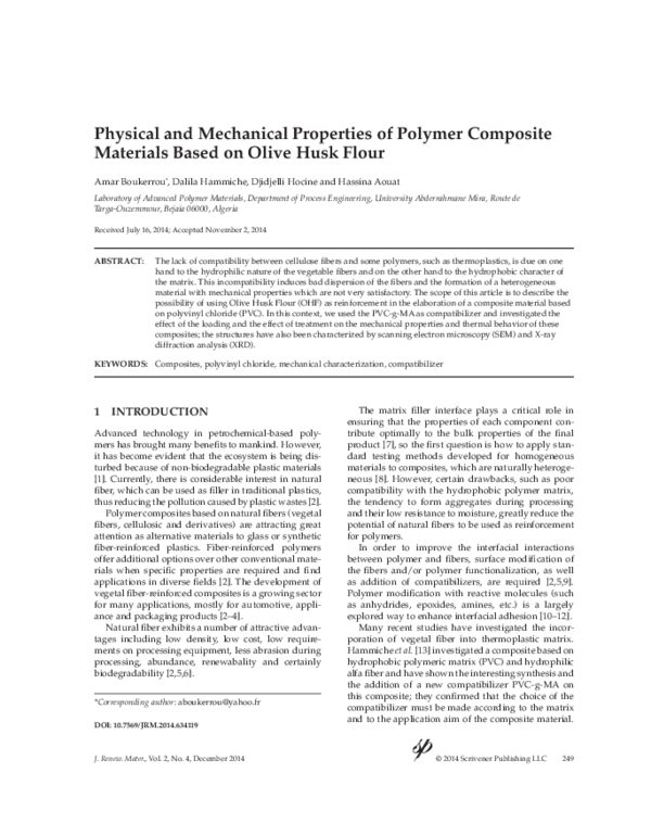 (PDF) The physical and mechanical properties of polymer composites ...