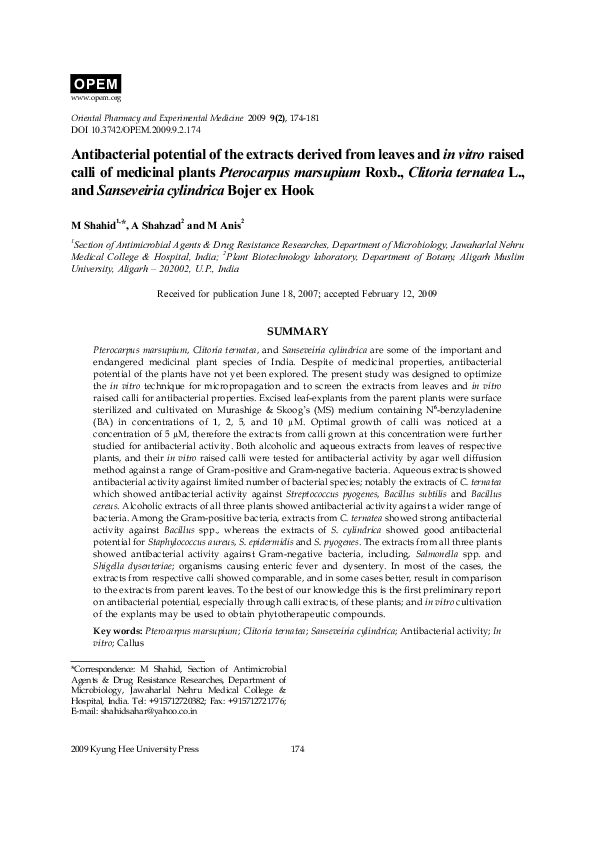 (PDF) Antibacterial potential of the extracts derived from leaves and ...