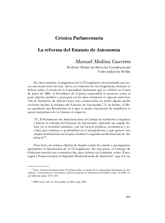 (PDF) La reforma del Estatuto de Autonomía