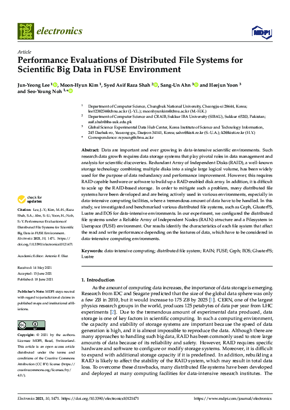 (PDF) Performance Evaluations of Distributed File Systems for ...